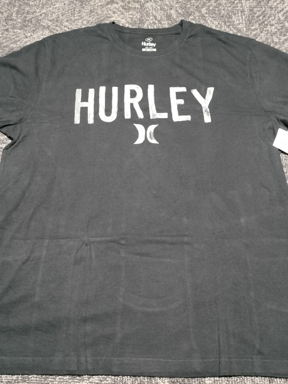 Hurley Men's Tagless Regular Fit 100% Cotton Short Sleeve Graphic Tee Black XL